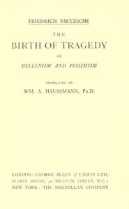 Cover of The Birth of Tragedy